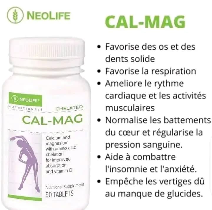 Le produit Cal_mag (calcium, magnésium et vitamine D3)